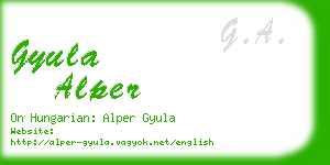 gyula alper business card